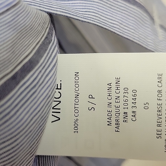 Vince long sleeve plaid cotton button down, men's small - Picture 5 of 5